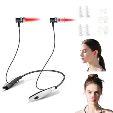 Red Light Therapy for Nose & Ears, 2-in-1 Infrared Nasal Therapy Device, Red Light Therapy for Ear Relief, Portable Light-weight Soothing Device with Neck-Hanging Design, Auto Timer, Rechargeable