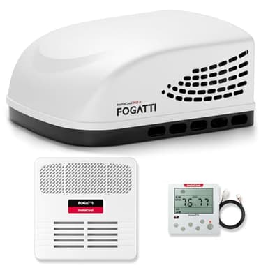 FOGATTI RV Air Conditioner InstaCool 16000BTU Ducted, Rooftop AC Unit RV, All in One Unit, Easy Install, Quiet AC, For Camper (Ducted, White)