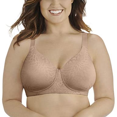 Vanity Fair Women's Beauty Back Full Figure Wirefree Bra (71380-Fashion Colors), Honey Beige Lace, 36C