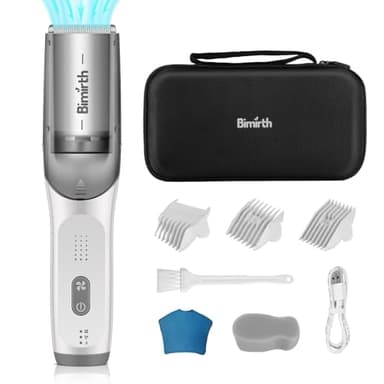 Bimirth Baby Hair Clipper with Vacuum - Hair Trimmer for Kids and Toddlers - Waterproof, Rechargeable, Cordless Hair Cutting Machine for Children (with Bag)