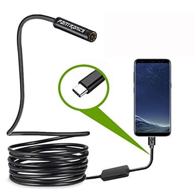 USB Snake Inspection Camera, FANTRONICS Scope Camera with 8 LED Lights IP67 Waterproof Semi-Rigid Snake Cord USB C Borescope for iPhone, iPad and Android Phone (16.4ft)