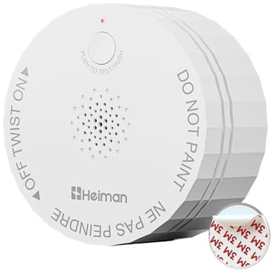 Heiman Smoke Detector, Photoelectric Fire Alarm, 10-Year Battery Powered Smoke Alarms for Home, UL 217 10th Ed. Certified, Portable Small Compact, Test Silence Button & Low Battery Warning, RV, Travel