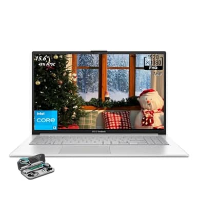 ASUS Vivobook Go 15 Laptop, 15.6" FHD (1920 x 1080) LCD Display, Intel i3-N305, 8 Cores, Intel UHD Graphics, 8GB RAM, 256GB UFS, Windows 11 Home in S Mode, Cool Silver, TWE Wireless Earbuds