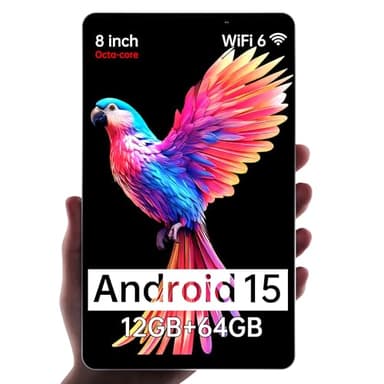 HAOVM 【2025 Android 15 Tablet M8 Tablet 8 inch，8 core CPU, 12GB+64GB，2TB Expandable, HD IPS Display, Wi-Fi 6, BT5.4, 5MP+8MP Camera, 5100mAh Large Battery, Widevine L1, Gray