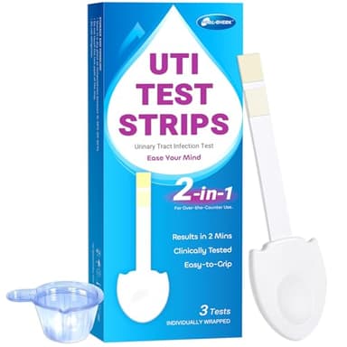 HEAL-CHECK 3 Pack UTI Test Strips, Urinary Tract Infection Test Kit for Women Men, Accurate Result in 2 Minutes, Monitor Bladder Health at Home, Clinically Tested, Easy to Grip, Individually Wrapped