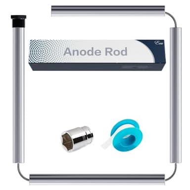 44 Inch Flexible Magnesium Anode Rod, Eau Water Heater Anode Rod for GE, Rheem, Reliance, Richmond, Kenmore Water Heater Including 27mm Hex Socket Tool and Teflon Tape