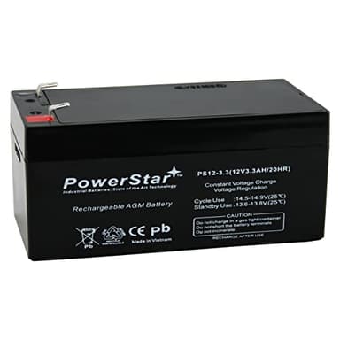 PowerStar Battery Replaces BP3-12 BP3.6-12 CF12V2.6 CFM12V3 CP1232 12V 3AH SLA