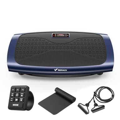 MERACH Vibration Plate Exercise Machine, 3D & 4D Vibration Plate for Lymphatic Drainage Weight Loss with 2 Tension Ropes, Whole Body Vibration Platform for Women Men, Exercise Equipment for Home