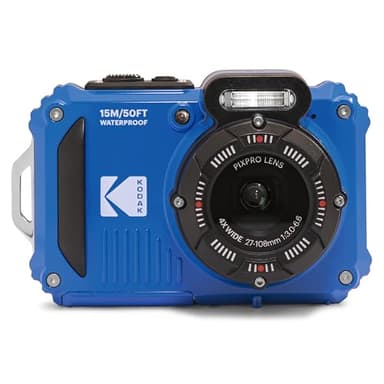 Kodak PIXPRO WPZ2 Rugged Waterproof Shockproof Dustproof WiFi Digital Camera 16MP 4X Optical Zoom 1080P Full HD Video Vlogging Camera 2.7" LCD (Blue)