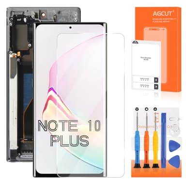 OLED for Samsung Galaxy Note 10 Plus Screen Replacement LCD Display Touch SM-N975F SM-N975U LCD Digitizer Touch Assembly Black with Frame+Installation Video(Support Fingerprint)