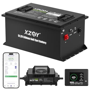 XZNY 48V LiFePO4 Lithium Golf Cart Battery, Long-Range, Fast Charging, Exclusive Vibration-Resistant Structure, 48 Volt Lithium Battery Compatible with EZGO, Club Car & Yamaha Golf Carts
