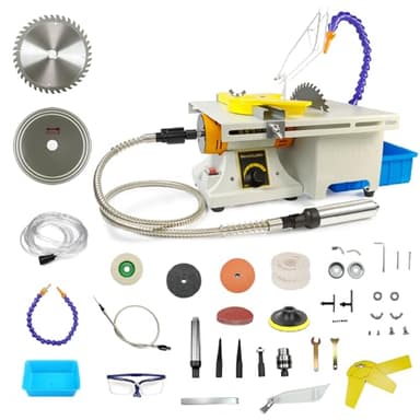 Jewelry Lapidary Saw Machine, 750W Mini Table Rock Saw with Adjustable Speed, 110V Lapidary Equipment for Cutting Grinding Drilling & Polishing Gem Stones Jade Wood Beeswax
