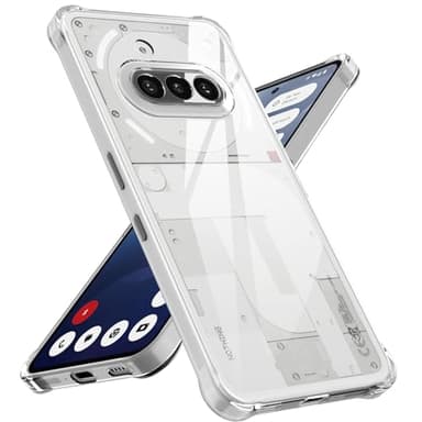 Natbok Clear Case for Nothing Phone 3a, Shockproof Soft TPU Bumper & Hard PC Back, Anti-Scratch, Drop Protection, Slim Fit, Clear