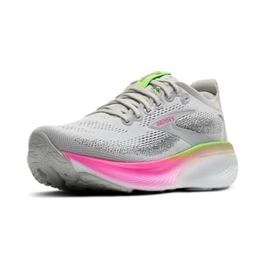 Brooks Women’s Adrenaline GTS 25 Supportive Running & Walking Shoe - Oyster/Pink/Green - 9.5 Medium