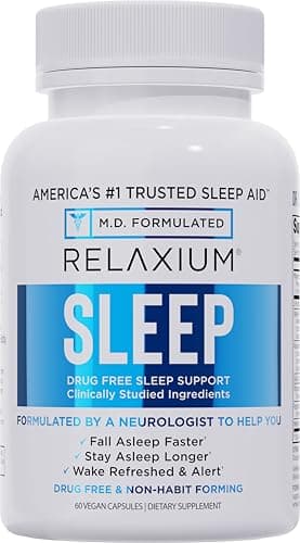 Relaxium Sleep Aid for Adults, Melatonin 5mg with Magnesium Glycinate, Sleep-Promoting Valerest & Ashwagandha, Non-Habit Forming Sleep Supplement, 60 Capsules, 30-Day Supply