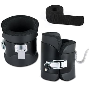 FLKQC Gravity Inversion Boots with 2 Hooks, Anti Gravity Hanging Boots for Core Strength Training, Ab Crunch, Back Pain Relief, and Spine Decompression,Additional 2m Safety Rope, Nylon Material