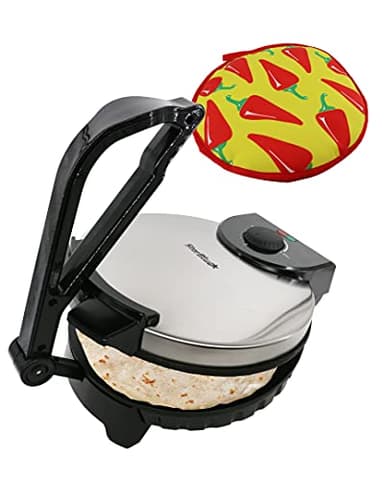10inch Roti Maker by StarBlue with FREE Roti Warmer - The automatic Stainless Steel Non-Stick Electric machine to make Indian style Chapati, Tortilla, Roti AC 120V 50/60Hz 1200W