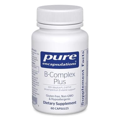 Pure Encapsulations B-Complex Plus - B Vitamins Supplement to Support Neurological Health, Cardiovascular Health, Energy Levels & Nervous System Support* - with Vitamin B12 & More - 60 Capsules