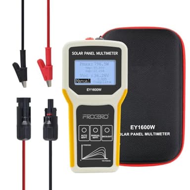 FrogBro Upgrade Solar Panel Tester Photovoltaic Multimeter Upgrade 1600W with Ultra Clear LCD, Smart MPPT Open Circuit Voltage Troubleshooting Utility Tool for Solar PV Testing (LCD 1600W)