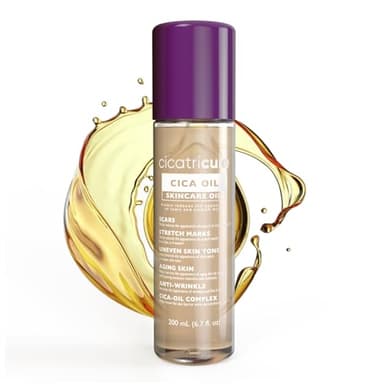 Cicatricure Cica Oil for Stretch Marks & Scars, Visible Results in 4 Weeks, Pregnancy Must-Haves Body Oil with Vitamin E, Stretch Mark Oil, Scar Treatment with Botanical Ingredients, 6.7 fl oz