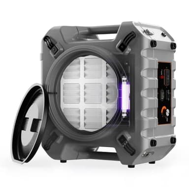 Abestorm Air Scrubbers with 4 Stage Filtration System, HEPA Air Scrubber for Industrial and Commercial Use, Stackable Negative Air Machine Cleaner with UV-C Light, 550 CFM, S2