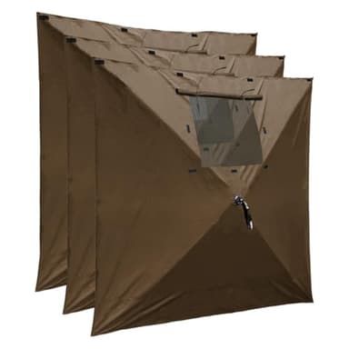 CLAM Quick-Set Wind and Sun Panel Attachment for Escape Sport Screen Shelter Canopy Tent with Carrying Bag, Accessory Only, Brown (3 Pack)