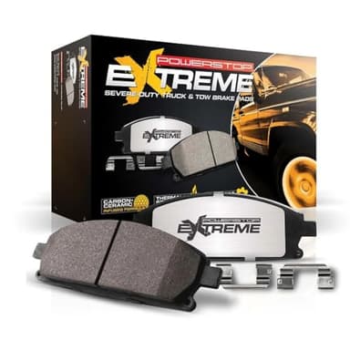PowerStop Front Brake Pads for Ford F-250 Super Duty 2012-22 |F-350 Super Duty 2012-22 |F-450 Super Duty 2013-16 - Z36 Truck & Tow Carbon-Fiber Ceramic Brake Pads with Installation Hardware, Z36-1680