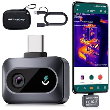 VANTRUE POWER TS1 Thermal Camera for Android, Thermal Camera 512x384 Super Resolution, Infrared Thermal Imaging Camera, 25Hz Refresh Rate, -4°F to 1022°F Temp, Compatible with Android & Tablets