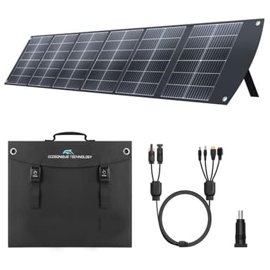 Ecosonique 200W Portable Solar Panel for Power Stations, Foldable & Lightweight with Kickstand, USB-C PD3.0 & USB-A QC3.0, MC4 & Multi-Output for Solar Generators, RVs, Camping, and Outdoor Use