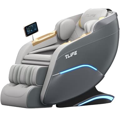 TLIFE Massage Chair Full Body, 160°Zero Gravity Recliner with Body Scan, 50" SL-Track Shiatsu Massage Chair, Fixed Point Massage, Foot Rollers, 12 Auto Modes, Deep Yoga Stretch, Heating, Grey