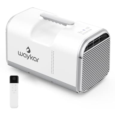 Waykar 4500 BTU Portable Air Conditioner - Tent, Camping Air Conditioner Covers up to 130 Sq. Ft., Remote Control, Cooling, Dry, Fan, Sleep in Compact 4-in-1 Portable AC Unit - 110V AC Powered
