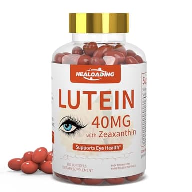 HEALOADING Lutein and Zeaxanthin Supplement Softgels: Eye Vitamins and Supplements with Vitamins C, E, Omega 3, Lutein & Zeaxanthin for Improving Vision and Relieving Eye Fatigue