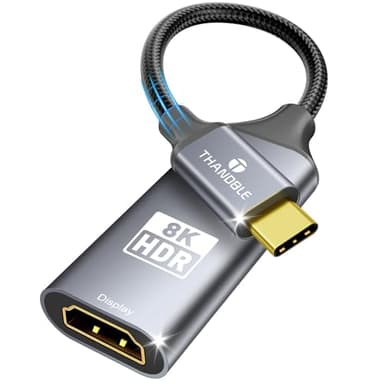 THANDBLE USB C to HDMI 2.1 Adapter, Support 8K@60Hz and 4K 120Hz, Dynamic HDR, Thunderbolt 3/4/5, USB 4 Port, Type C to HDMI Adapter for MacBook Pro/Air, XPS, ThinkPad, iPhone 15/16 Series