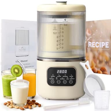 10 in 1 Nut Milk Maker Machine,58oz Auto Soy Milk Maker with 20 Blades,LED Display,Nut Milk Maker with 24H Delay Start&12H Keep Warm,Almond Milk Maker,Oat,Soy,Plant-Based Milk,Juice for Homemade