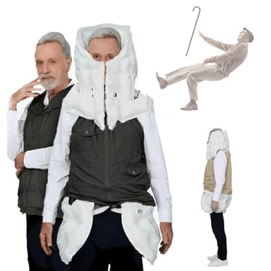 Intelligent falls Sensor Airbag vests, Helium Inflatable Fall Protection Vest for Elderly Post-Fall Recovery(Black,X-Large)
