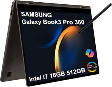 Samsung Galaxy Book3 Pro 360 2-in-1 Laptop (16" 3K Touchscreen, Intel 12-Core i7-1360P, 16GB RAM, 512GB SSD, S Pen) AMOLED ,Business, Creator, Designer, Backlit, FP, Win 11 Pro, French KB, NP960QFG