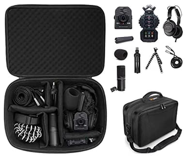 getgear All in one case for Zoom Portable Handy Recorder Compatible with Zoom H8, Q2n-4K, H6, H5, H4 and Headphones, Microphones, Stands, Charger, Cords and Tablet/Laptop