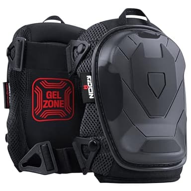 NoCry Professional Construction Knee Pads for Men and Women with Non-Slip Heavy Duty Cap and Ankle Support — Thick Foam and Gel Cushioning — Reinforced, Adjustable Straps and Military Grade Rivets