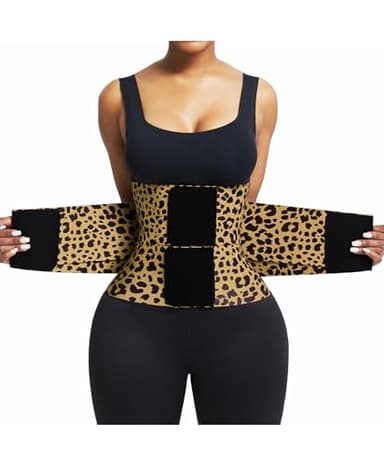 FeelinGirl Workout Waist Trainer Underbust Workout Cincher Hourglass Corset Body Shaper for Women Leopard L