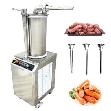 JARYANNIX 57Lbs/26L Hydraulic Sausage Stuffer with Speed Control, Stainless Steel Sausage Maker with 3 Filling Tubes, Automatic Meat Filling Machine for Home & Commercial Use