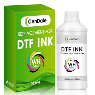 CenDale Premium DTF White Ink - 1000ML No Sediment White DTF Ink for Epson ET-8550, L1800, XP15000, L800, R2400, R350, P400, P800 DTF Printers, High Opacity, Clog-Resistant Formula, Smooth Ink Flow