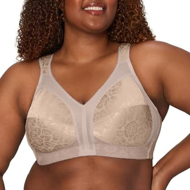 PLAYTEX Womens 18 Hour Comfort-strap Wireless Bra, Full-coverage With 4-way Trusupport, Single & 2-pack Bras, Toffee, 42D US