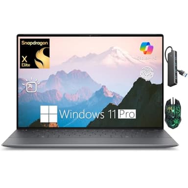 Dell XPS 13 9345 Business Laptop, 13.4" 2K Copilot+ AI PC, Snapdragon X Elite, 16GB LPDDR5x-8448MT/s RAM, 1TB PCIe SSD, Anti-Glare, Backlit, Fingerprint, WiFi 7, Bluetooth 5.4, Win11 Pro