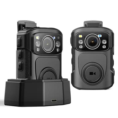BOBLOV B4K5 4K Body Camera, 3400mAh IP68 Waterproof GPS Police 128GB Body Cams for 11Hrs(1080P Only) Video Record, Provide Charging Dock, Night Vision Video Camcorder for Personal, Guard Civilians