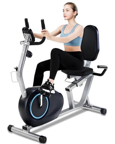 Recumbent Exercise Bike for Seniors - 400LB Weight Capacity Recumbent Bikes with Comfortable Seat, Pulse Sensor, 16-level Resistance, LCD Monitor