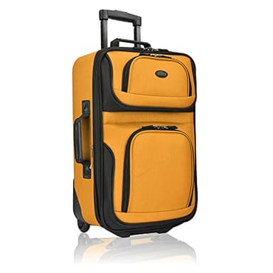 U.S. Traveler Rio Lightweight Softside Rolling Carry-on Suitcase, 2-Wheel Single, Orange