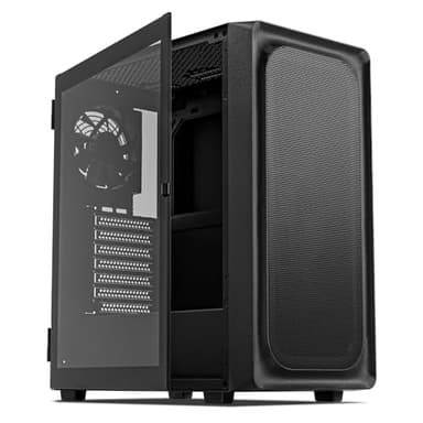 DARKROCK EC2 Black ATX Mid Tower PC Case, Type-C Ready, Supports 50 Series Graphics Cards, Tempered Glass Side Panel, up to 8 x 120mm Cooling Fans & 1 x 360mm Radiator, 1 x Pre-Installed Fan