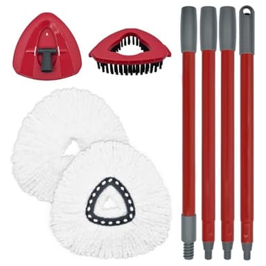 Mop Replacement for Ocedar, Mop for O Cedar, Replacement Mop for O Cedar Spin Mop Contains 4-Section Mop Handle 2 Mop Replace Head 1 Mop Base 1 Scrubber Mop Head for O-Cedar Spin Mop