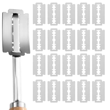 Bread Lame Blades, 20-Pack Bread Lame Blades Refill, Bread Scoring Blade Replacement, 6Cr13 Surgical-Grade Stainless Steel Blades - Precision Razor Blades Designed for Sourdough Bread Scoring