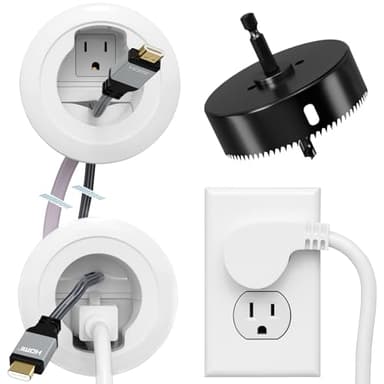in Wall Cable Management Kit, Power & Low Voltage Wire Organizer with Hole Saw Drill for Easy TV Wall Mounting, TV Cord Hider for Wall & Clean Look